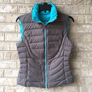 Be Blanc Noir Blue Grey Puffer Vest Lightweight Jacket S